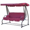 Outdoor Lounge Furniture * | Belleze Outdoor Swing Bed Hammock Tilt Canopy With Steel Frame, Burgundy