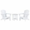 Outdoor Lounge Furniture * | Westintrends 3 Pc Set 2Pcs Outdoor Patio Poly Lumber Adirondack Chairs With 1 Pc Side Table