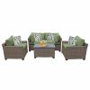 Outdoor Lounge Furniture * | Tkclassics Monterey 5 Piece Outdoor Wicker Patio Furniture Set 05B, Cilantro