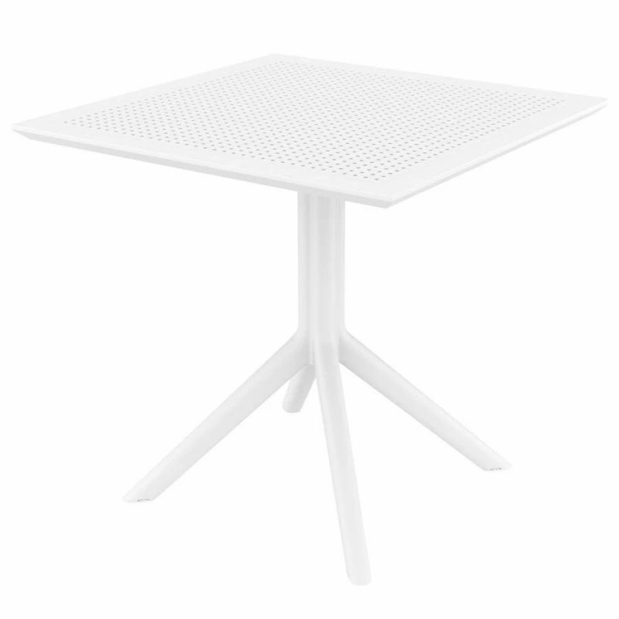 Outdoor Dining Furniture * | Compamia 31 Sky Square Table, White