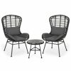 Outdoor Lounge Furniture * | Gdfstudio Alberta Outdoor 2 Seater Chat Set, Gray, Black, Dark Gray