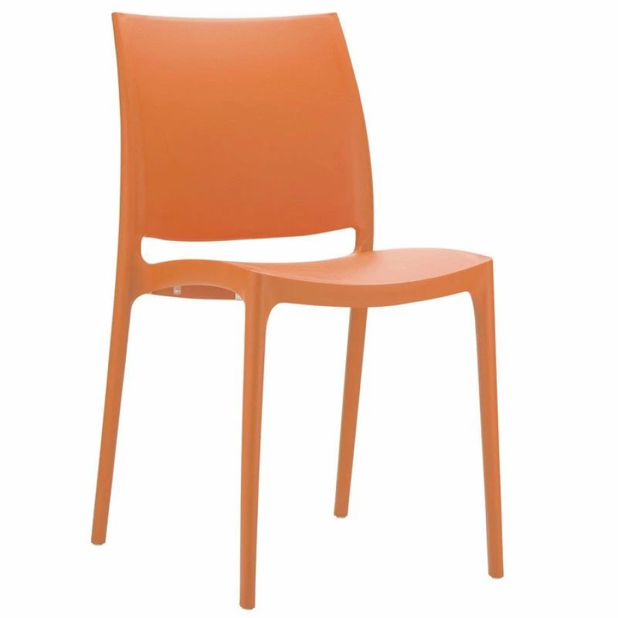 Outdoor Chairs * | Compamia Maya Dining Chairs, Set Of 2, Orange