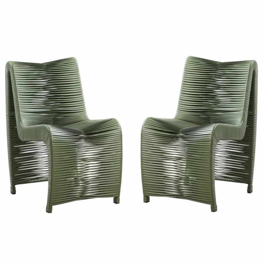 Outdoor Lounge Furniture * | Boraam Industries, Inc. Loreins Outdoor Patio Chairs, Set Of 2, Olive Green