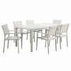 Outdoor Dining Furniture * | Pangea Home David 7-Piece Dining Set, White Polyresin