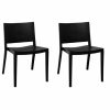 Outdoor Chairs * | Mod Made Elio Modern Plastic Dining Side Chair, Set Of 2, Black