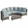 Outdoor Lounge Furniture * | Gdfstudio Gdf Studio 5-Piece Venice Outdoor 4 Seater Curved Wicker Sectional Sofa Set