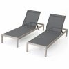 Outdoor Chairs * | Gdfstudio Cape Coral Mesh Outdoor Chaise Lounge, Set Of 2