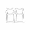 Outdoor Chairs * | Homedotdot Stackable Molded Plastic Dining Chair With Arms Kitchen Outdoor Modern Set Of 2,