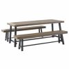 Outdoor Dining Furniture * | Gdfstudio Lyons Outdoor Acacia Wood Picnic Dining Set, Gray Finish/Rustic Metal