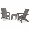 Outdoor Lounge Furniture * | Polywood Modern 3-Piece Curveback Adirondack Set, Slate Gray