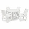 Outdoor Dining Furniture * | Polywood Signature 5-Piece Nautical Trestle Dining Set