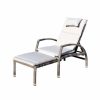 Outdoor Chairs * | Courtyard Casual Taupe Beach Front Deck Chair To Chaise Lounge Combo