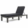 Outdoor Chairs * | Gdfstudio Gdf Studio Venice Outdoor Black Wicker Chaise Lounge, Dark Gray Cushion