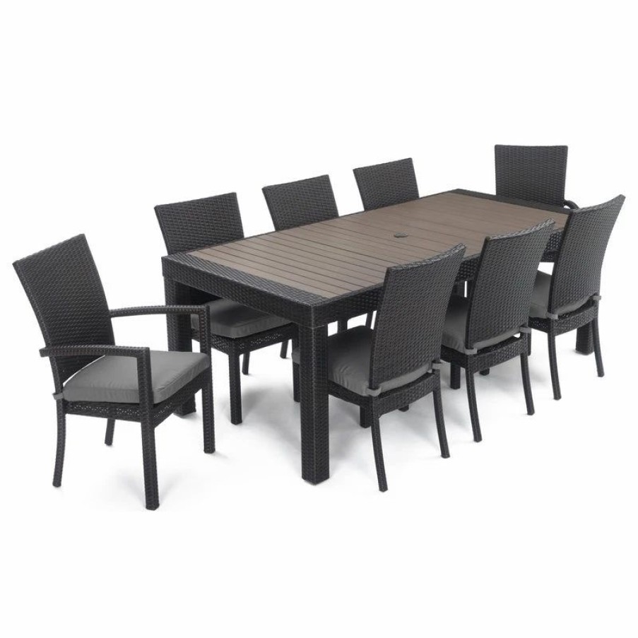 Outdoor Dining Furniture * | Deco 9-Piece Outdoor Dining Set By Rst Brands, Charcoal