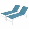 Outdoor Chairs * | Crestlive Products Outdoor Patio Aluminum Adjustable Chaise Lounge Chairs (Set Of 2), Blue