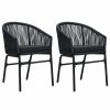 Outdoor Chairs * | Vida Xl International B.V. Vidaxl 2X Patio Chairs Black Pe Rattan Outdoor Garden Dining Dinner Seating