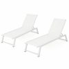 Outdoor Chairs * | Gdfstudio Gdf Studio Mesa Outdoor Chaise Lounge With Aluminum Frame, White Mesh/White, Set