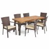 Outdoor Dining Furniture * | Gdfstudio Gdf Studio Castlelake Outdoor 7-Piece Dining Set With Acacia Wood Table