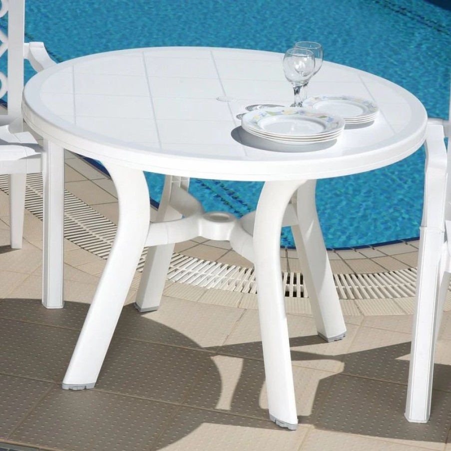 Outdoor Dining Furniture * | Compamia Truva Outdoor Dining Table, White