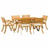 Outdoor Dining Furniture * | Gdfstudio Gdf Studio Baia 7-Piece Acacia Wood Outdoor Dining Set