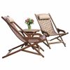 Outdoor Lounge Furniture * | Outdoor Interiors 3-Piece Eucalyptus Folding Swing Lounger Set