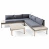 Outdoor Lounge Furniture * | Gdfstudio Samuel Outdoor Wood/Wicker 5-Seater Sectional Sofa With Water-Resistant Cushions