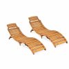 Outdoor Chairs * | Gdfstudio Gdf Studio Lisbon Outdoor Folding Acacia Chaise Lounge Chairs, Set Of 2