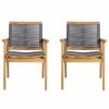 Outdoor Chairs * | Gdfstudio Chazz Outdoor Acacia Wood Dining Chair With Rope Seating, Set Of 2