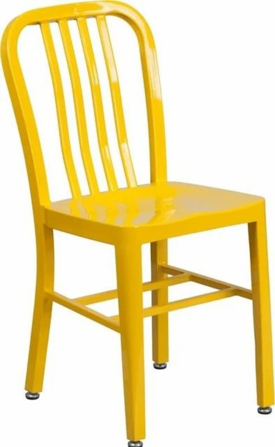 Outdoor Chairs * | Delacora Ff-Ch-61200 Modern Industrial 15.5 W Metal Heavy Duty Yellow