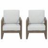 Outdoor Lounge Furniture * | Gdfstudio Mavis Outdoor Acacia Wood Club Chair With Cushions, Set Of 2, Gray