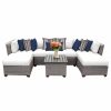 Outdoor Lounge Furniture * | Tkclassics Florence 7-Piece Outdoor Wicker Patio Furniture Set, White