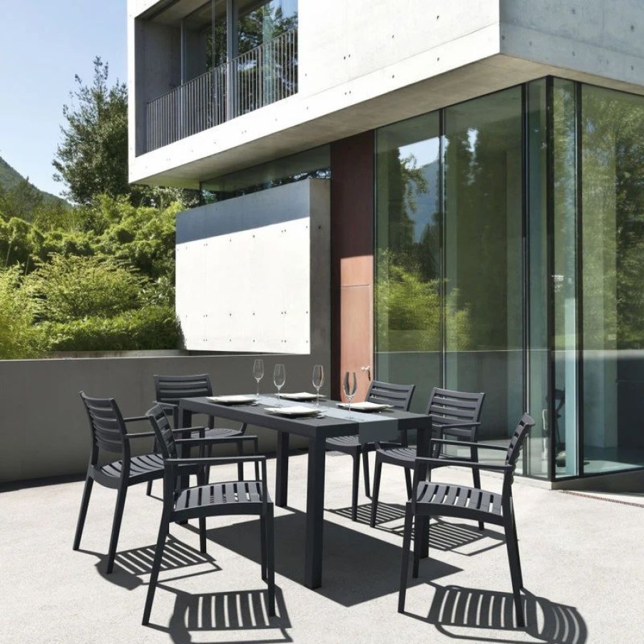 Outdoor Dining Furniture * | Compamia Artemis 7-Piece Outdoor Dining Set, Dark Gray