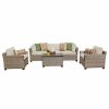 Outdoor Lounge Furniture * | Tkclassics Tk Classics Monterey 6 Piece Outdoor Wicker Sofa Set 06B In Beige