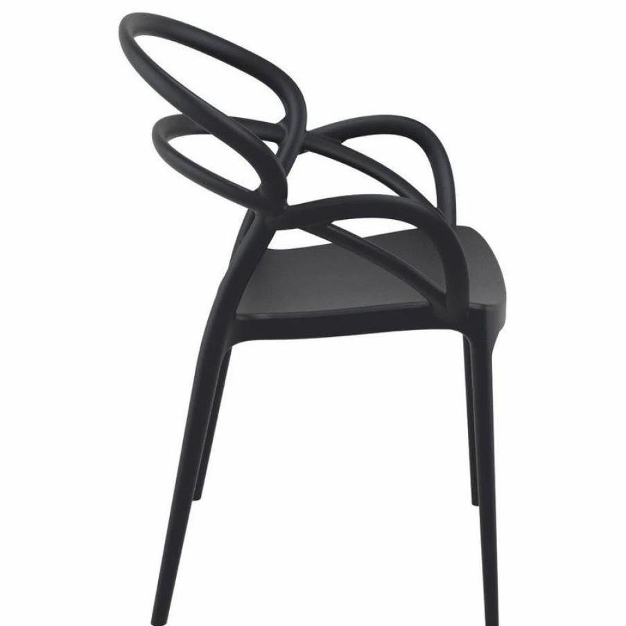 Outdoor Chairs * | Compamia Mila Set Of 2 Dining Arm Chair, Black