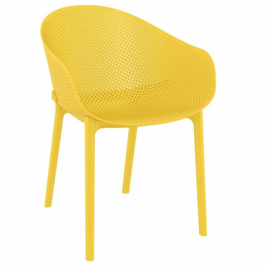 Outdoor Chairs * | Compamia Sky Outdoor Dining Chair, Set Of 2, Yellow