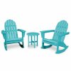 Outdoor Lounge Furniture * | Polywood Vineyard 3-Piece Adirondack Rocking Chair Set, Aruba