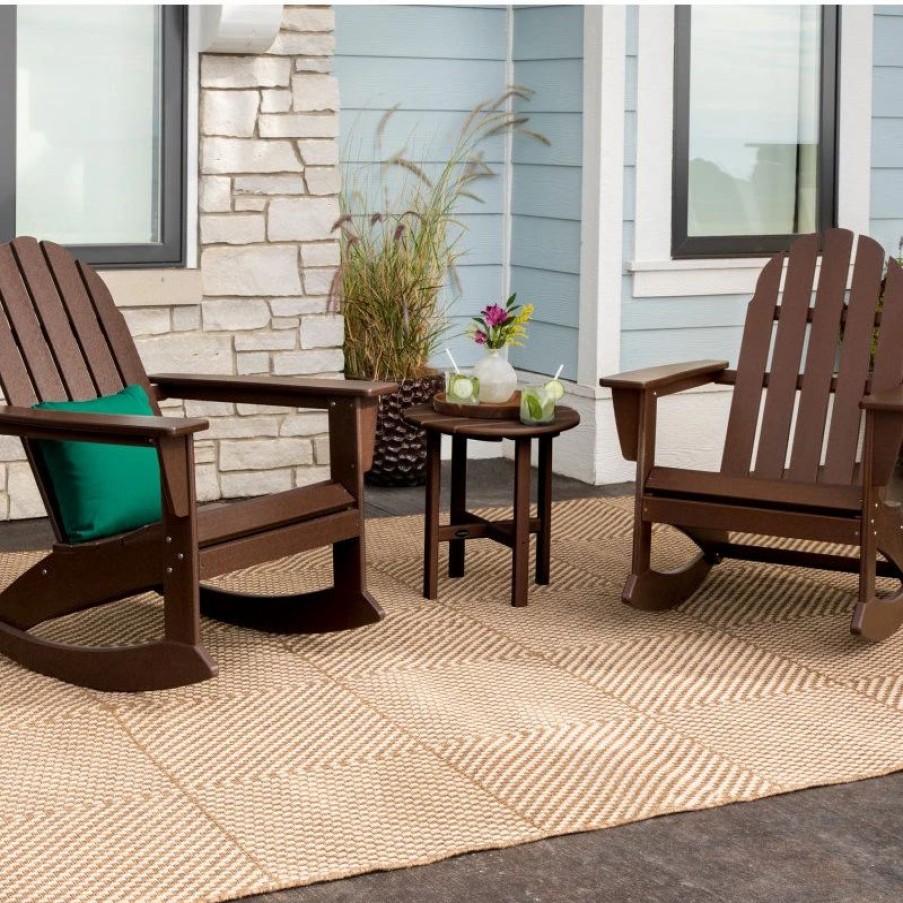 Outdoor Lounge Furniture * | Polywood Vineyard 3-Piece Adirondack Rocking Chair Set, Aruba