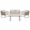 Outdoor Lounge Furniture * | Studio Seven Benjin 4Pc Living Set, Brown/Beige