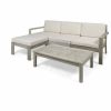 Outdoor Lounge Furniture * | Gdfstudio Isabella Ana Outdoor 3-Seater Acacia Wood Sofa With Cushions, Cream