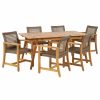 Outdoor Dining Furniture * | Gdfstudio Andy Outdoor 6 Seater Dining Set, Teak Finish/Mixed Mocha