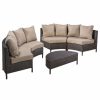 Outdoor Lounge Furniture * | Gdfstudio Gdf Studio Outdoor 4 Seater Curved Wicker Sectional Sofa Set With Coffee Table