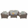 Outdoor Lounge Furniture * | Tkclassics Monterey 5 Piece Outdoor Wicker Patio Furniture Set 05B, Beige