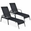 Outdoor Chairs * | Costway Set Of 2 Patio Lounge Chairs Sling Chaise Lounges Recliner Adjustable