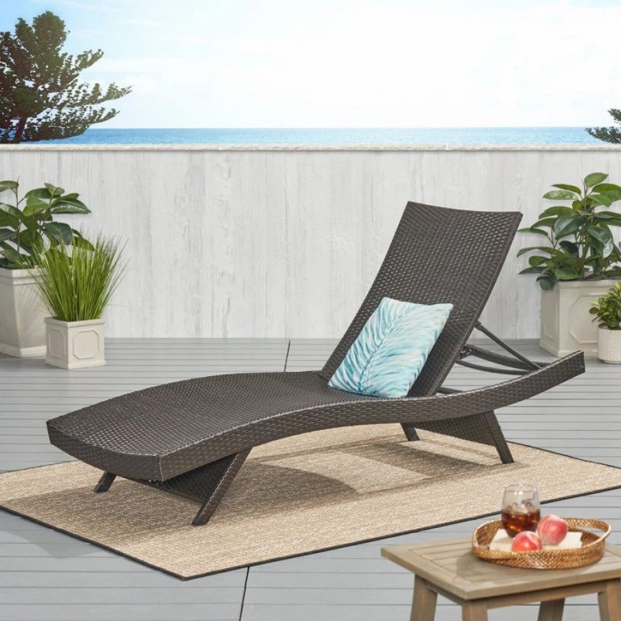 Outdoor Chairs * | Gdfstudio Gdf Studio Lakeport Outdoor Adjustable Chaise Lounge Chair