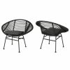 Outdoor Lounge Furniture * | Gdfstudio Aleah Outdoor Woven Faux Rattan Chairs With Cushions, Set Of 2, Gray/Dark Gray F