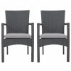 Outdoor Chairs * | Gdfstudio Gdf Studio Tigua Outdoor Gray Wicker Dining Chair With Cushions, Set Of 2