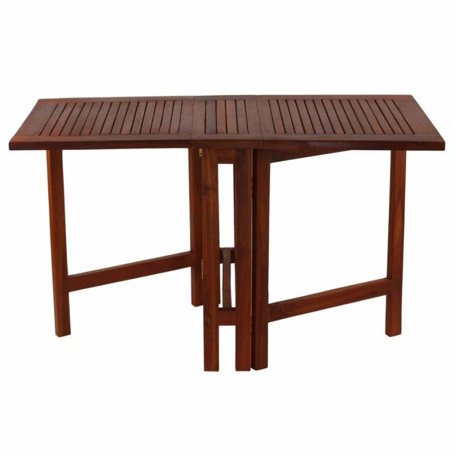 Outdoor Dining Furniture * | Bare Decor Emery Double Leaf Butterfly Folding Dining Table, Teak