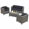 Outdoor Lounge Furniture * | Gdfstudio Gdf Studio Venice Outdoor 4-Piece Wicker Sofa Set