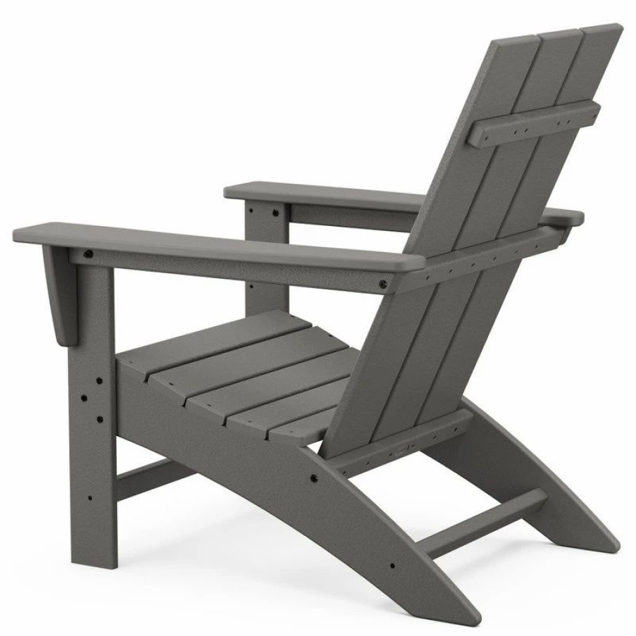 Outdoor Lounge Furniture * | Polywood Modern Adirondack 3-Piece Set, Navy/White