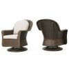 Outdoor Lounge Furniture * | Gdfstudio Gdf Studio Linsten Outdoor Wicker Swivel Club Chairs, Water Resistant Cushions